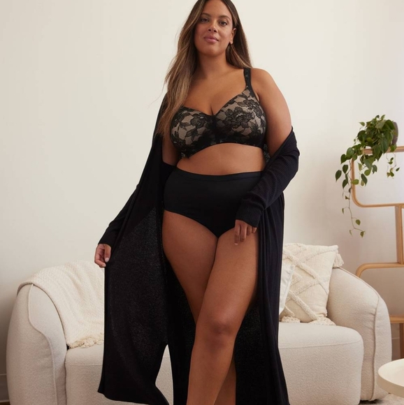 Tivoglio Black Lace Wireless T-shirt Bra Size 38H Wire Free Lightly Lined Sexy - Picture 11 of 11